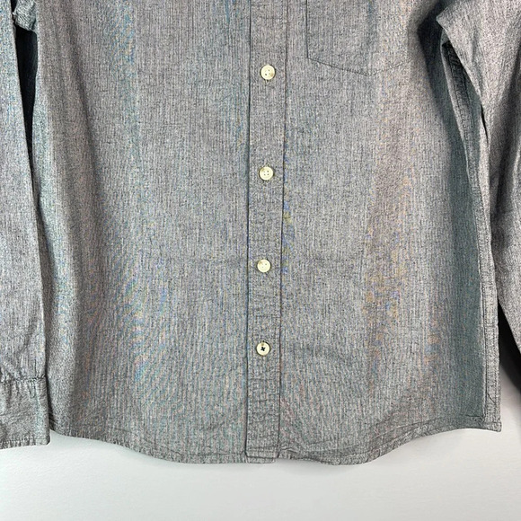 HOLLISTER Mens Preppy Button Down Shirt Bluish Grey Stretch Long Sleeve Size S - Picture 4 of 11